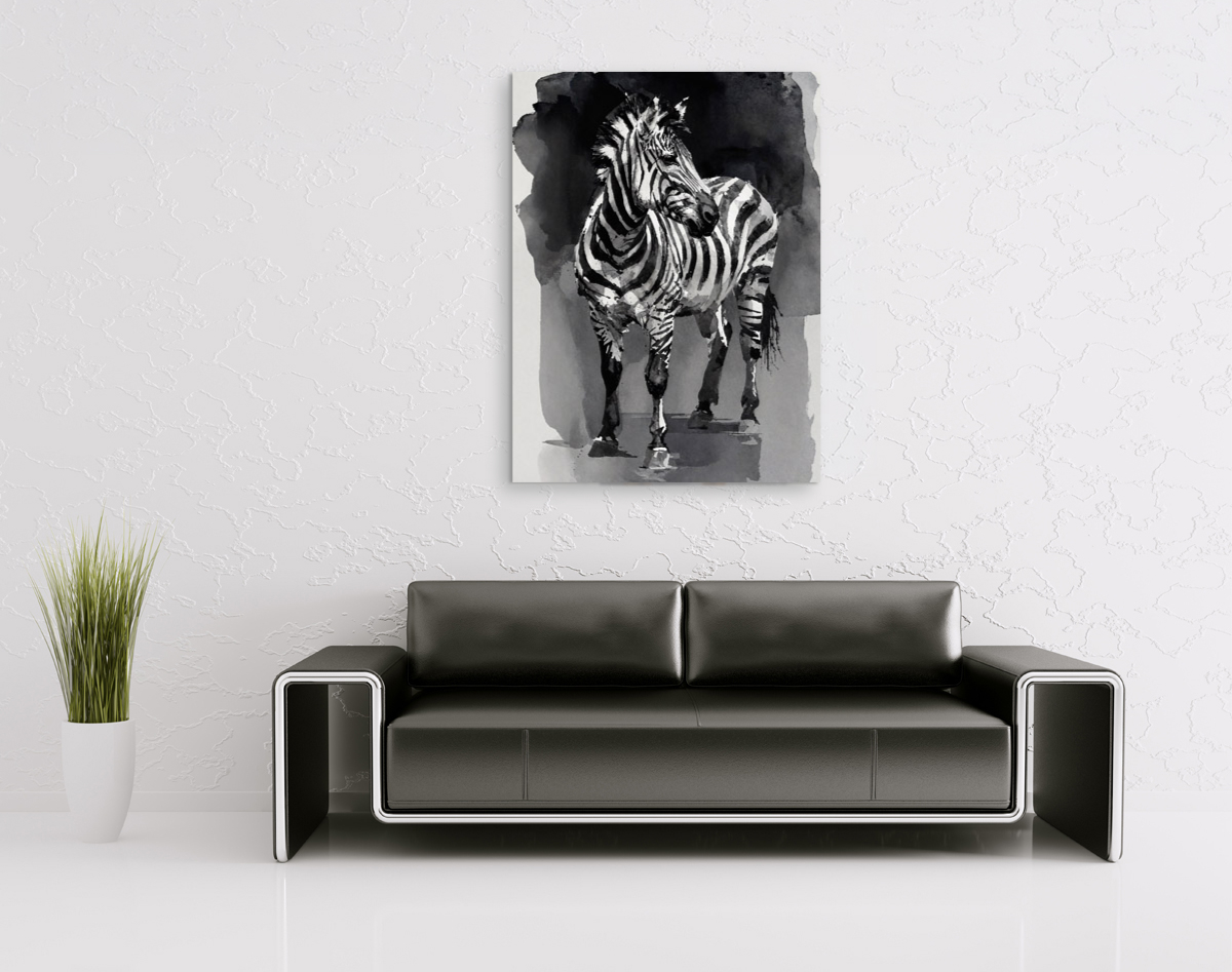 214-1751-wohnzimmer-Zebra-vor-schwarzem-Hintergrund-acrylglasbild-artland