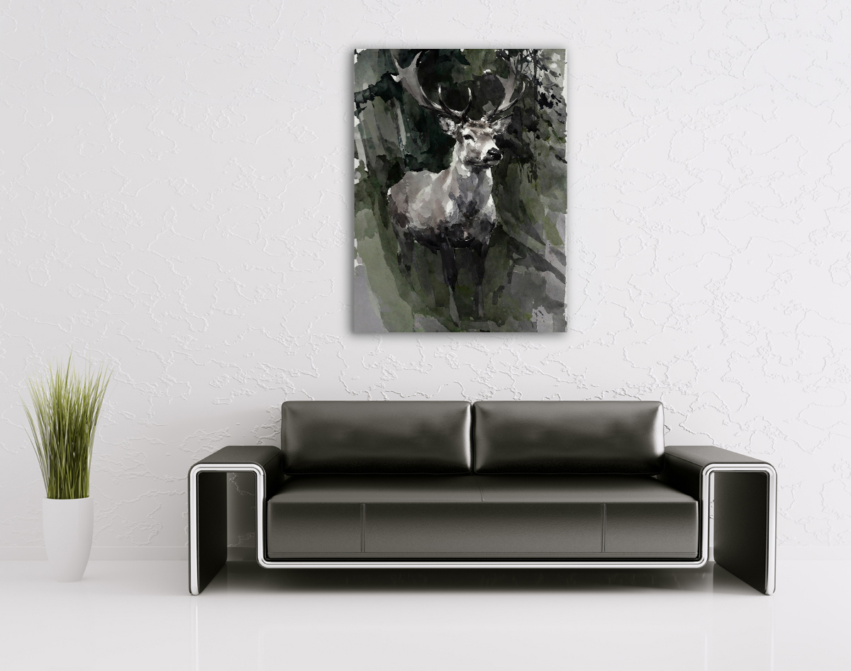 214-1783-wohnzimmer-Elch-mit-schönen-Geweihen-unikat-vom-kunstklassiker