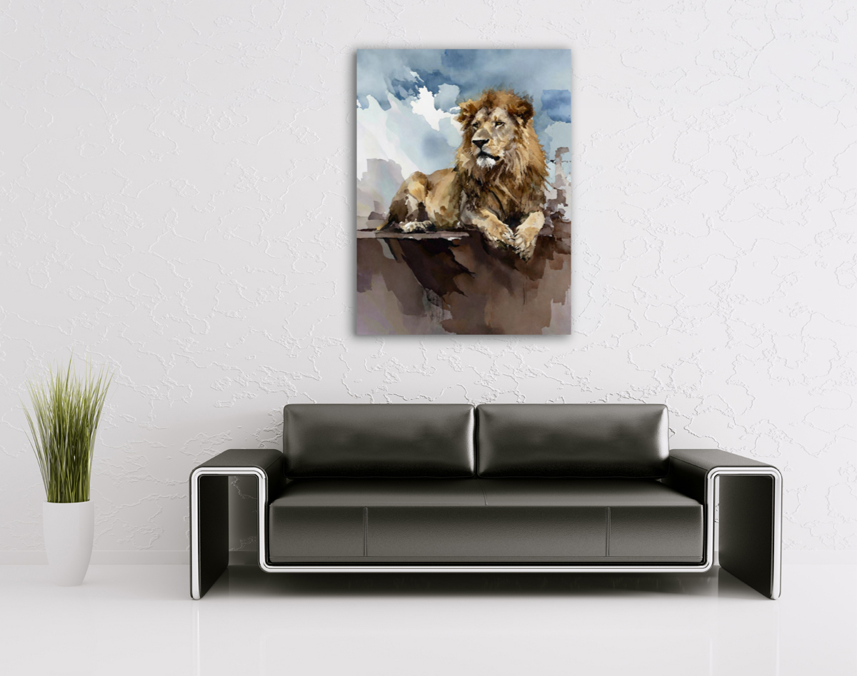 214-1791-wohnzimmer-Loewe-in-der-afrikanischen-Savanne-handsigniert-kunstwerken