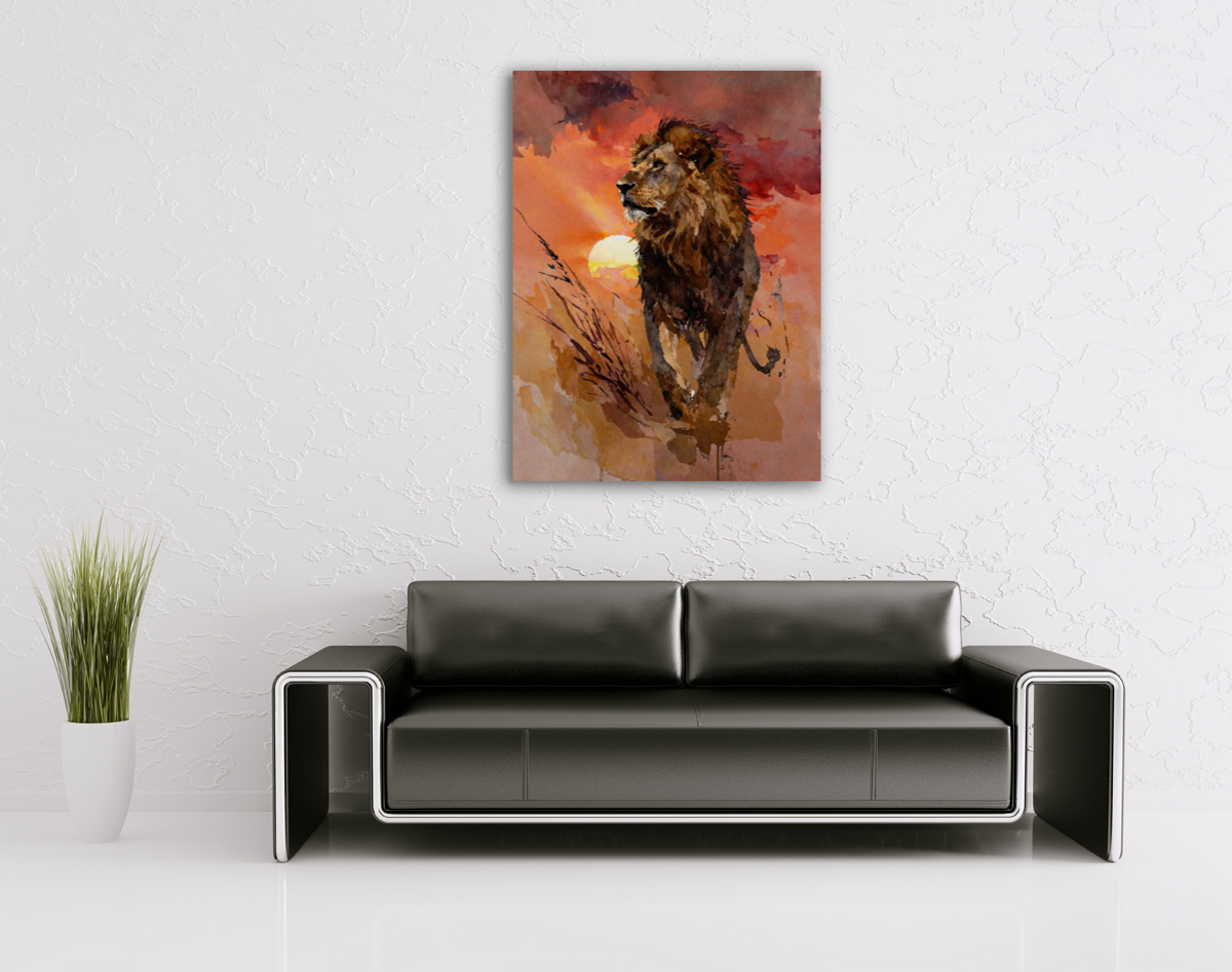 214-1792-wohnzimmer-Loewe-mit-Maehne-der-Savanne-kunst-bilder-handsigniert.jpg