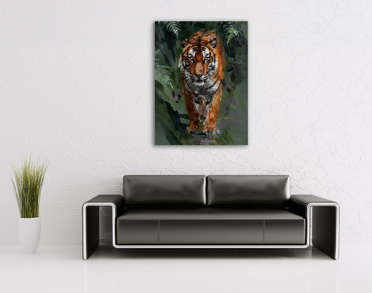 214-1794-wohnzimmer-Bengalischer-Tiger-leinwanddrucke-jeglichen-rahmen