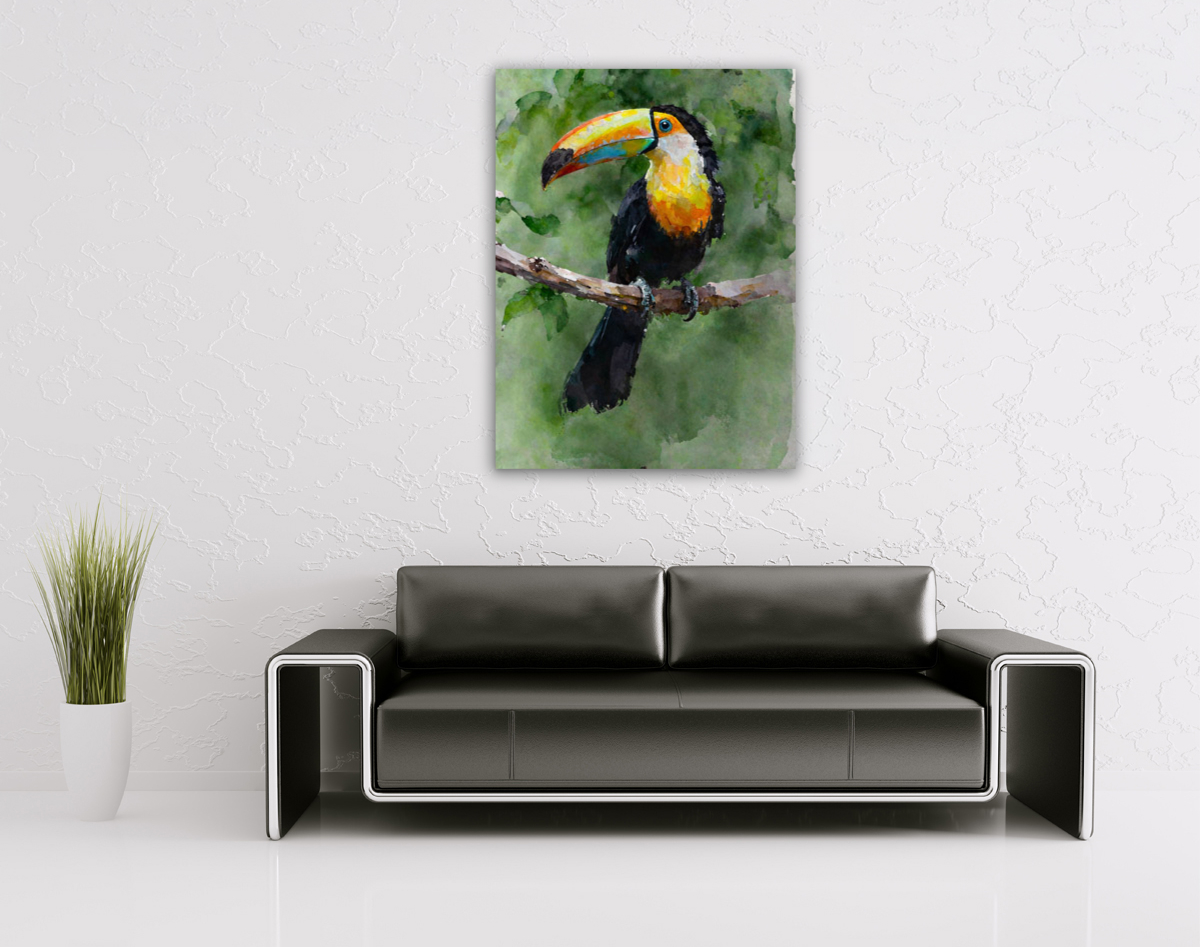 214-1819-wohnzimmer-Vogel-Tukan-mit-riesigen-Schnabel-online-galerie-verschoenerung
