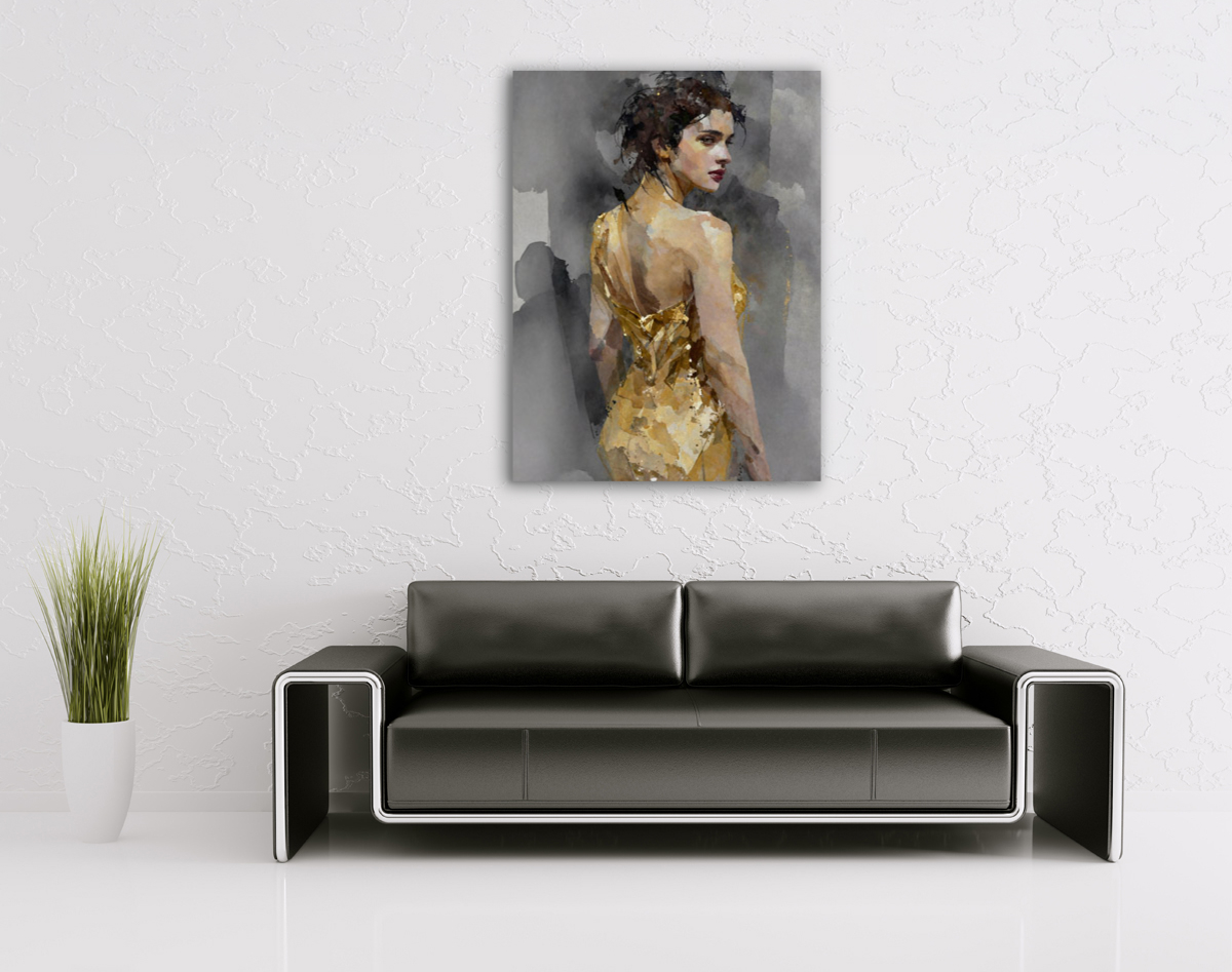 206-1828-wohnzimmer-goldenes-Kleid-frau-schlafzimmer-beruehmter-kuenstler-bild-xxl