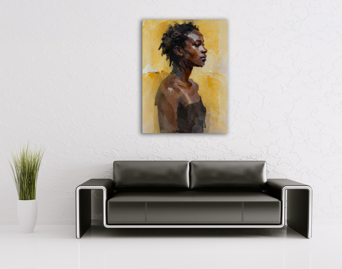 206-1833-wohnzimmer-dunkelhaeutige-Frau-mit-Kurzhaarschnitt-fotokunst-galerie