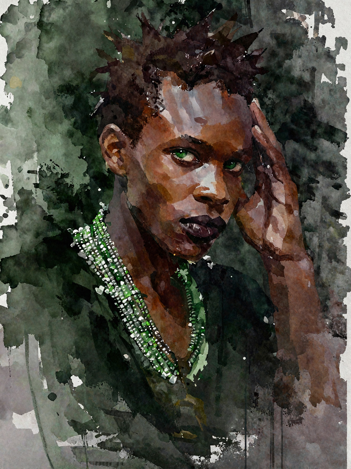 206-1846-afrikanischer-Junge-mit-gruenen-Augen-und-Perlen-kunstbilder-leinwanddrucke.jpg
