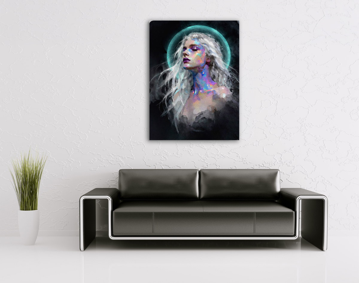 206-1847-wohnzimmer-blonde-Weltraum-Prinzessin-kunstdruck-leinwand