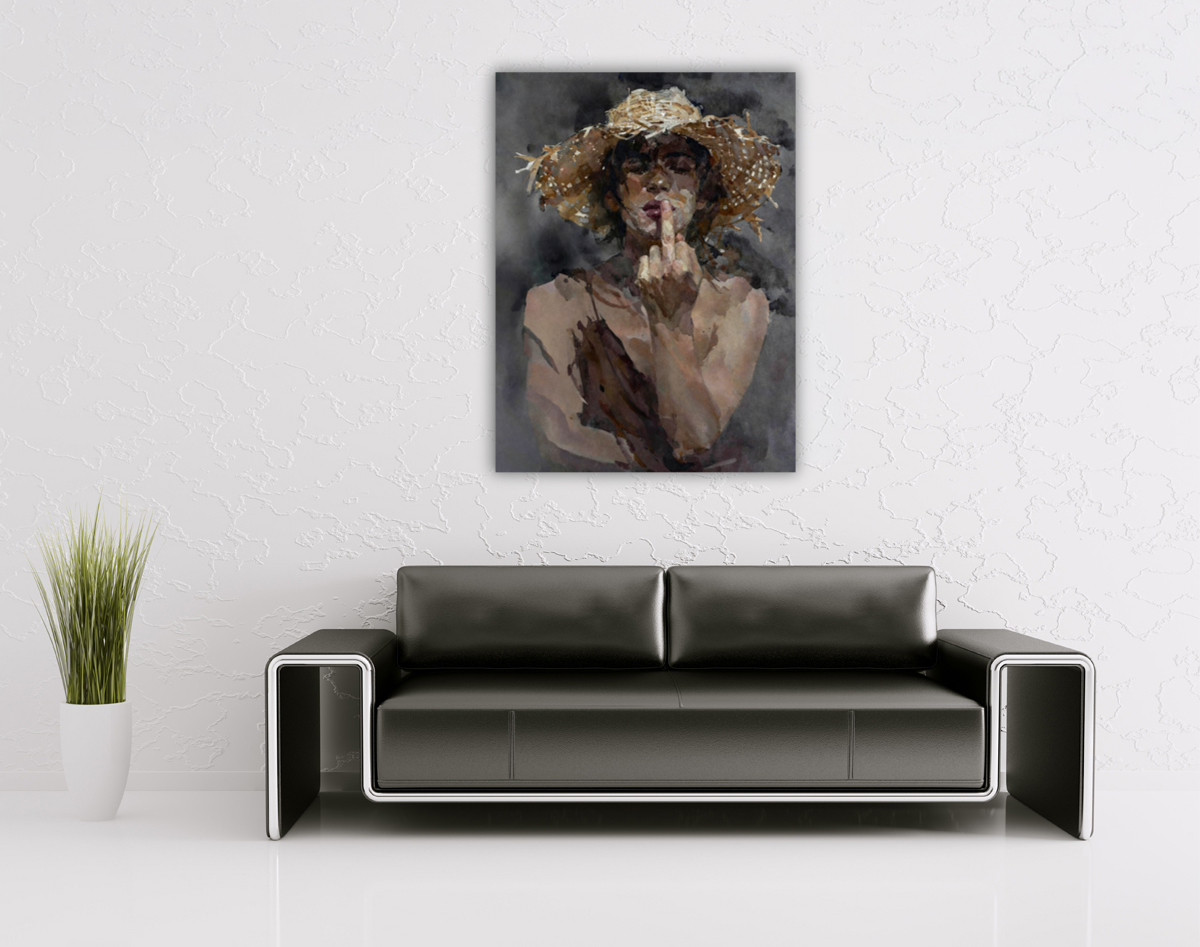 206-2090-wohnzimmer-junge-mit-Strohhut-zeigt-den-Mittelfinger-galerie-top-qualitaet