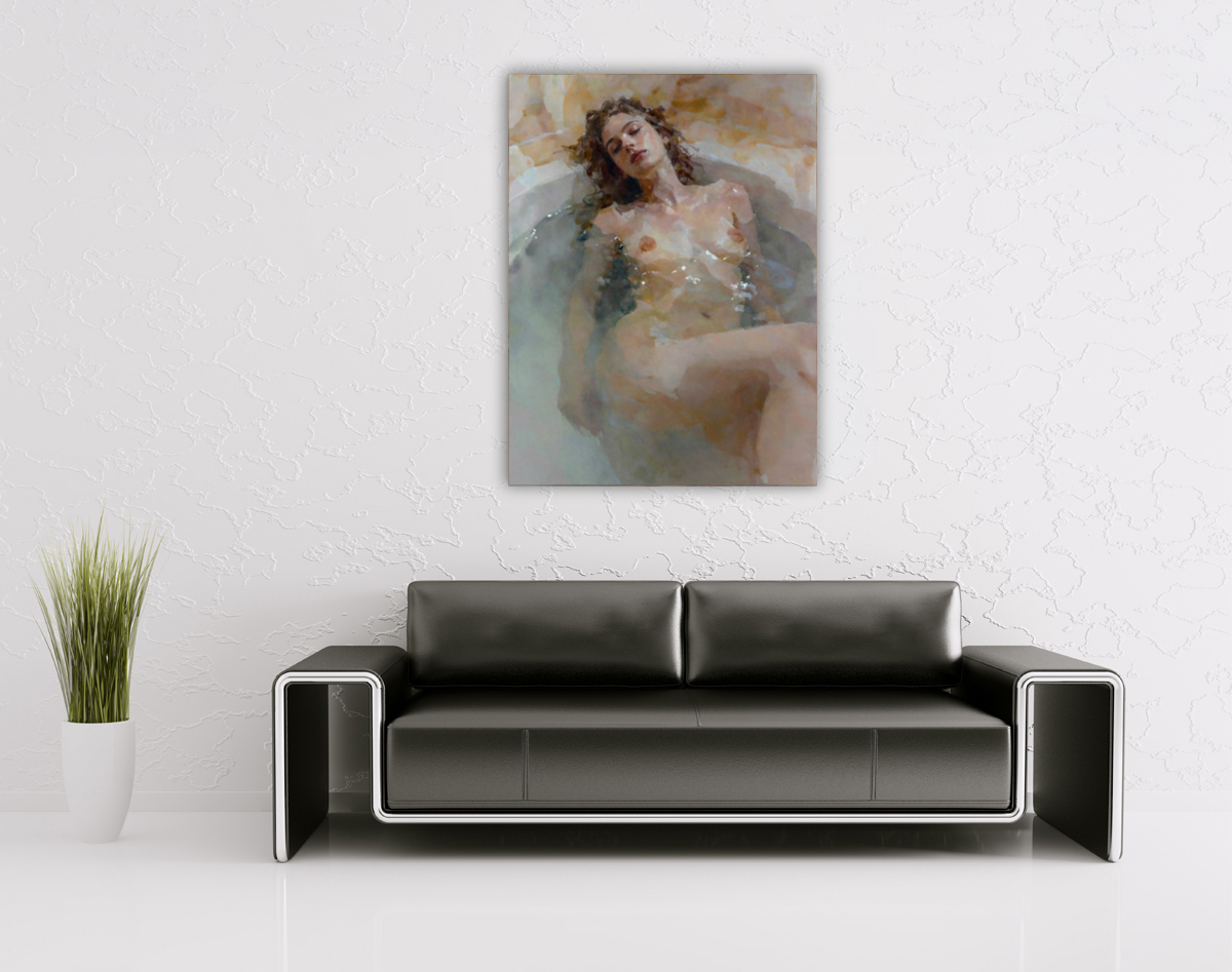 206-2097-wohnzimmer-nackte-Frau-liegt-in-der-Badewanne-galerie-kunstwerke
