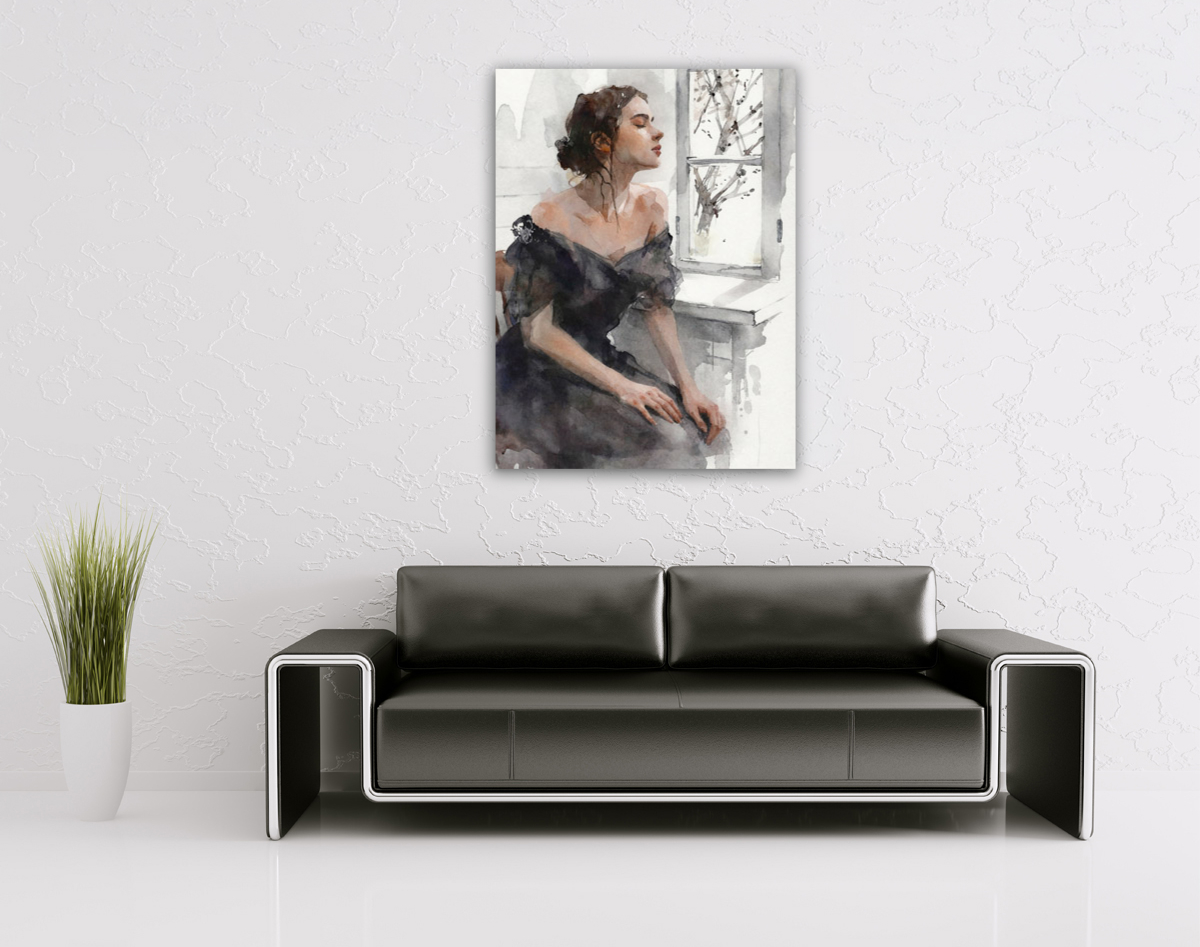 206-1859-wohnzimmer-Maedchen-im-schwarzen-Kleid-am-Fenster-sammlungspraesentation-verschoenerung
