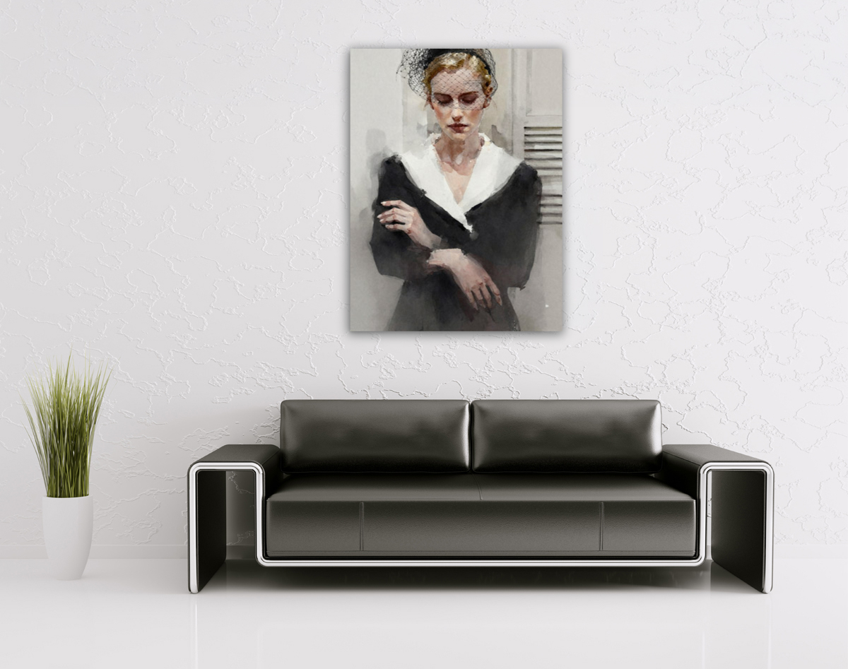 206-1870-wohnzimmer-Maedchen-in-schwarzem-Kleid-und-Schleier-acrylglasbilder-zufriedene-kunden