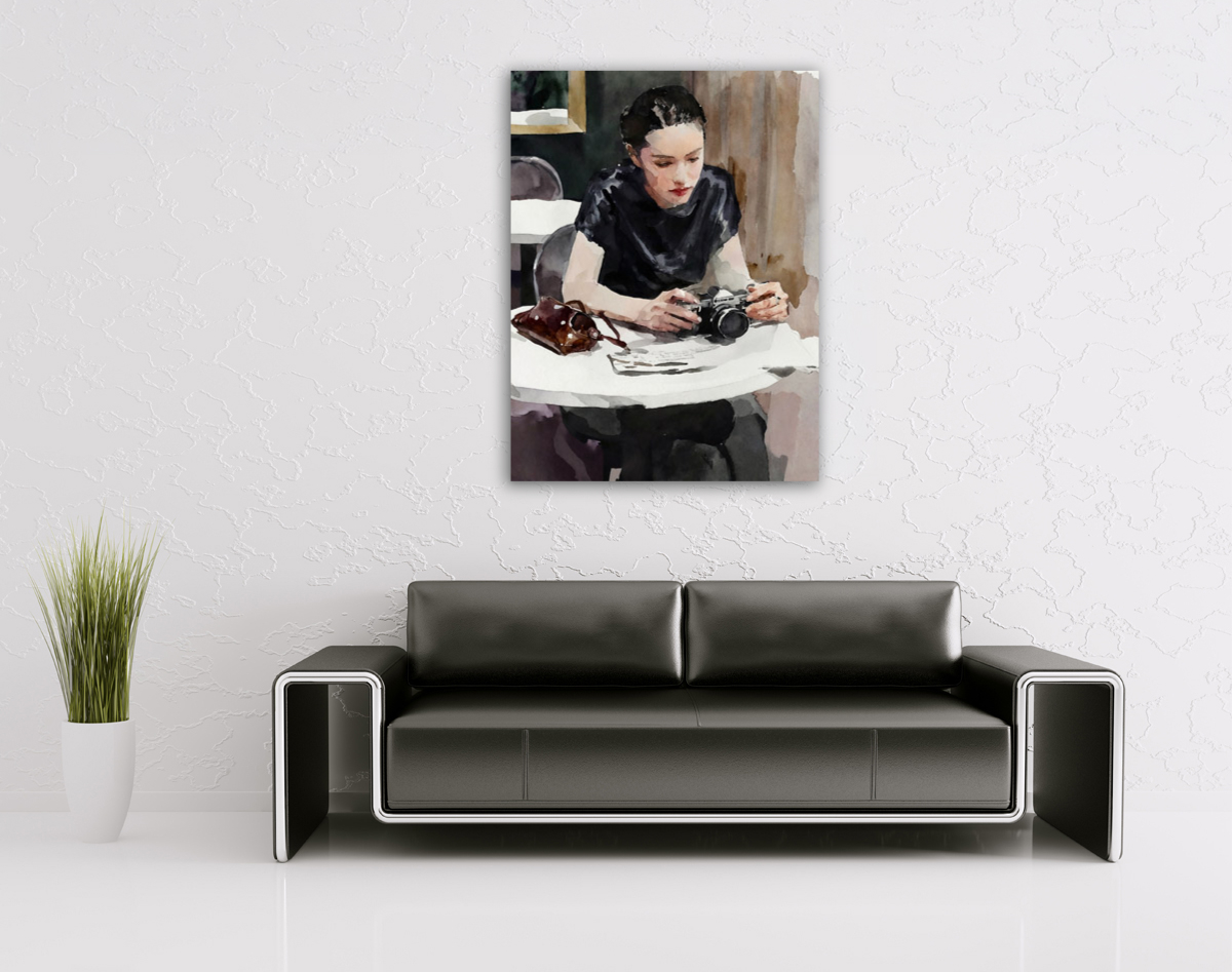 206-1876-wohnzimmer-Maedchen-mit-fotokamera-artland-wohnzimmerwand
