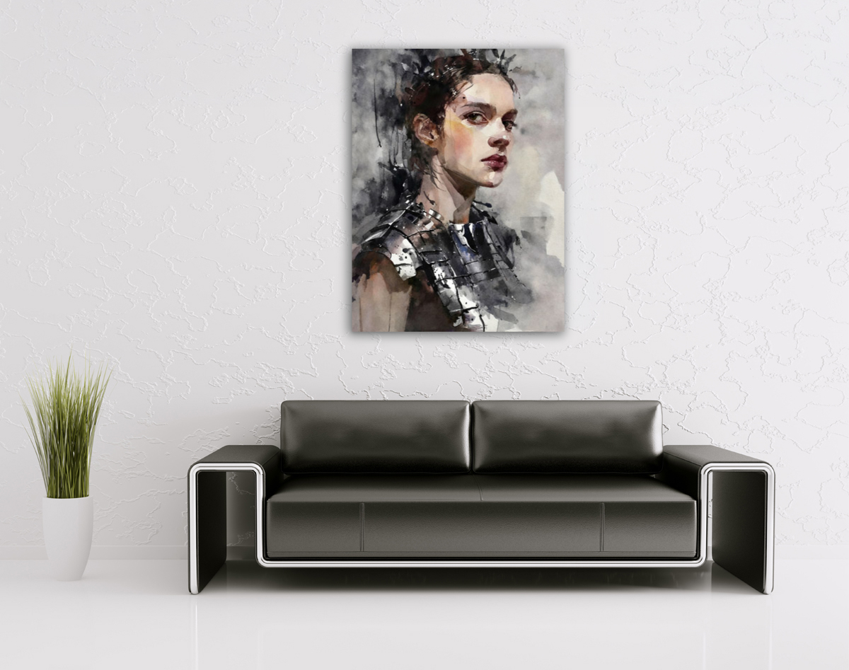 206-1881-wohnzimmer-Maedchen-in-Metall-armor-wandbilder-bild-kaufen-online