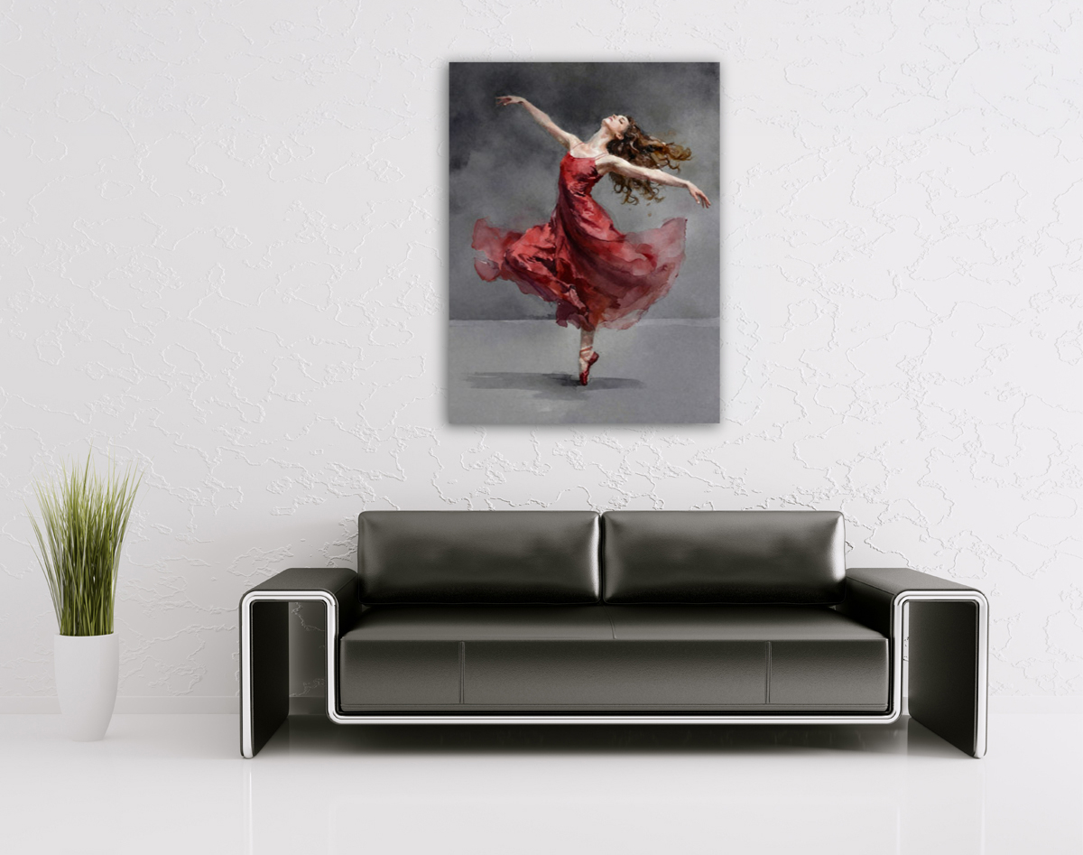 206-1884-wohnzimmer-Ballerina-in-rotem-Kleid-bilderrahmen-verschoenerung