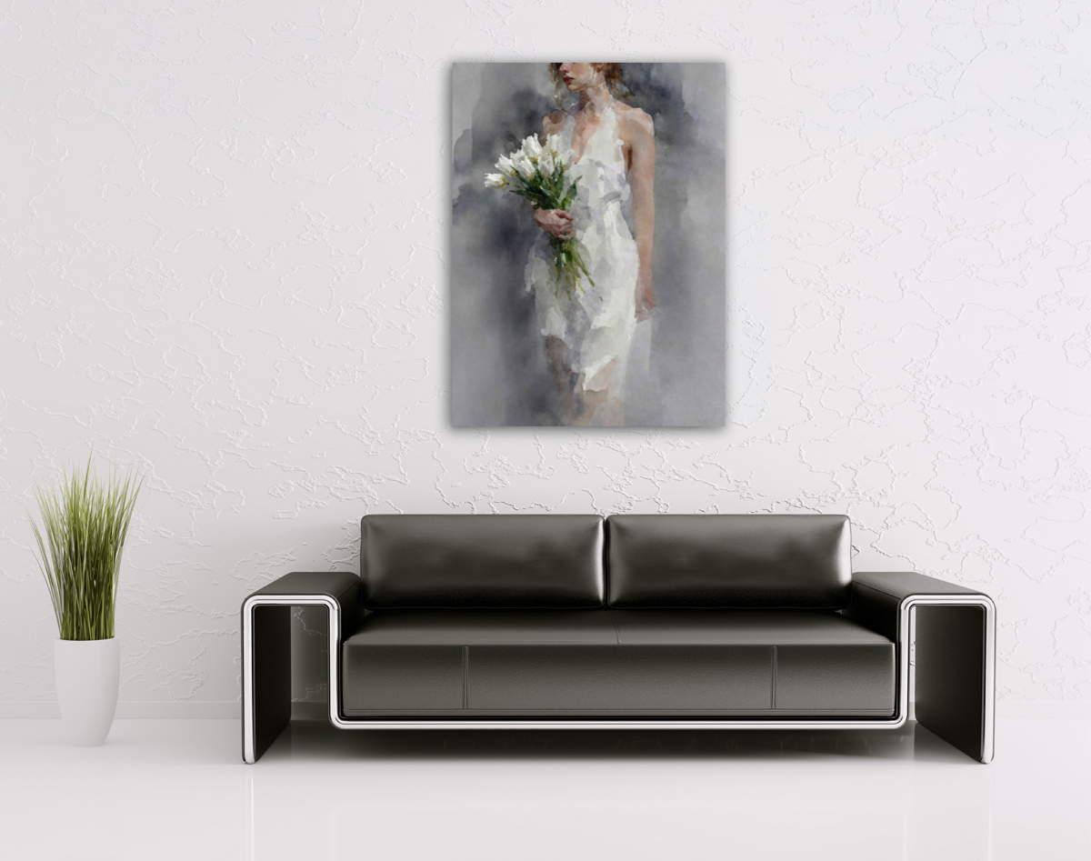 206-1885-wohnzimmer-Maedchen-mit-weissen-Blumen-in-weißem-Kleid-unikat-bildershop
