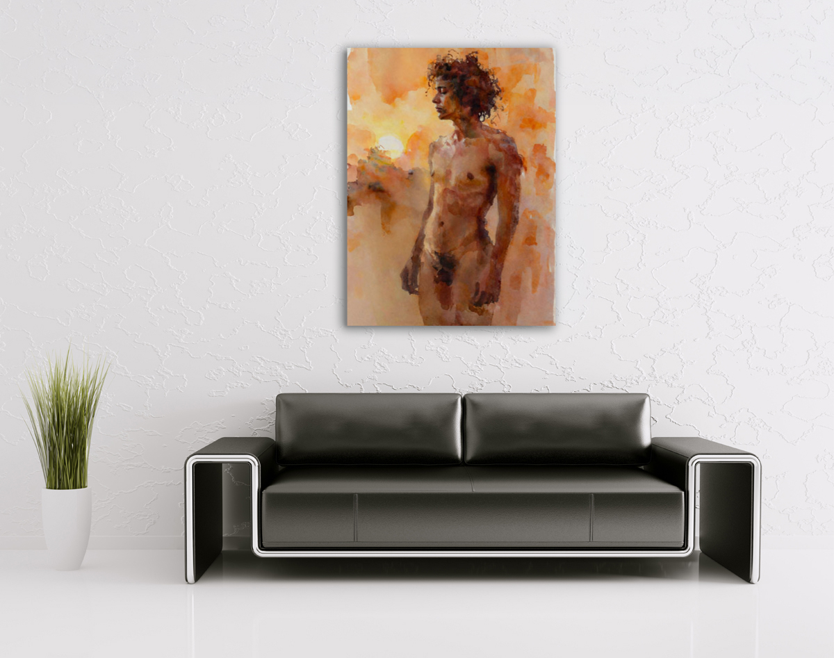 206-2063-wohnzimmer-nackter-Mann-mit-lockigem-Haar-original-museum