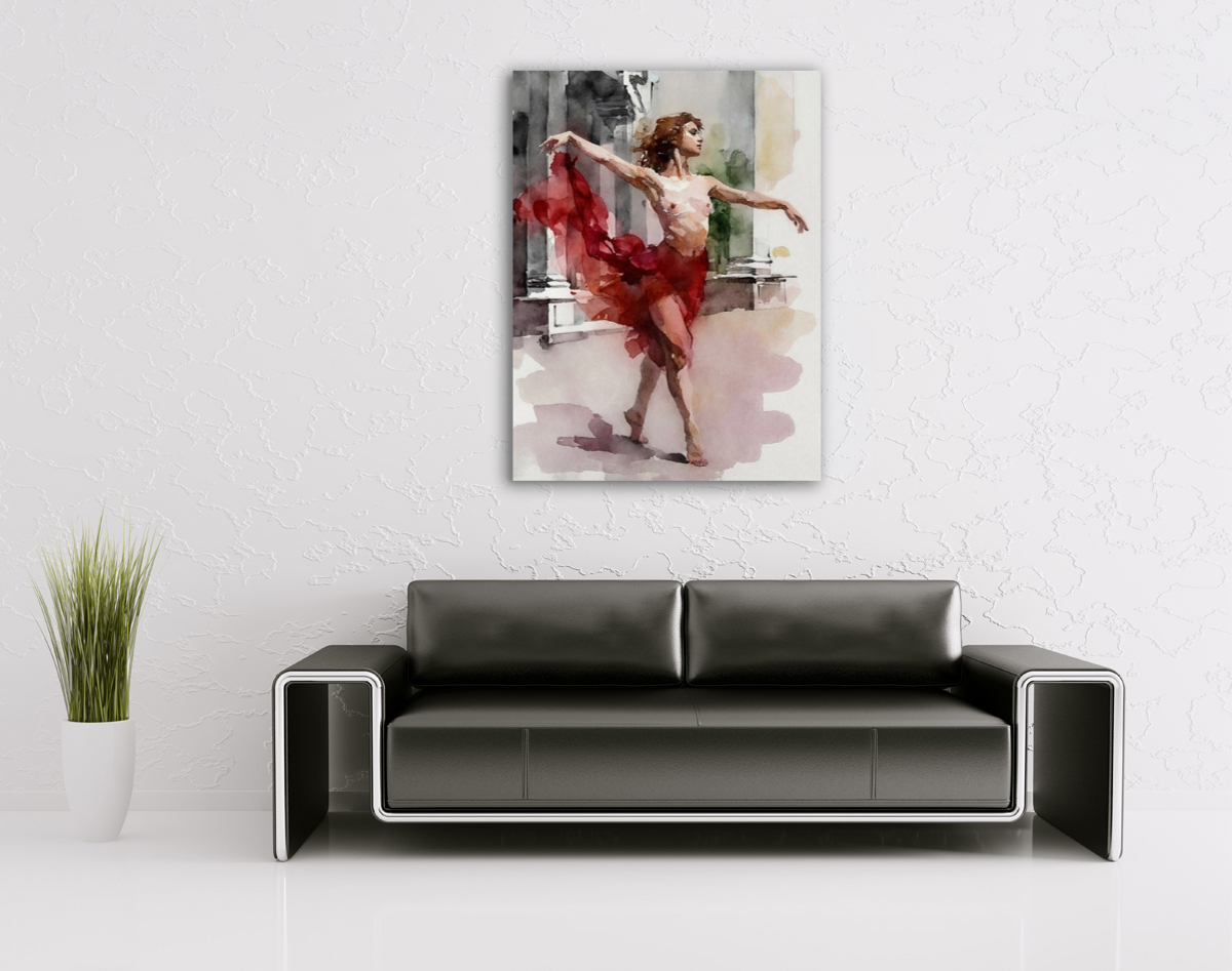 206-2065-wohnzimmer-nackte-Taenzerin-in-rotem-Rock-original-malerei