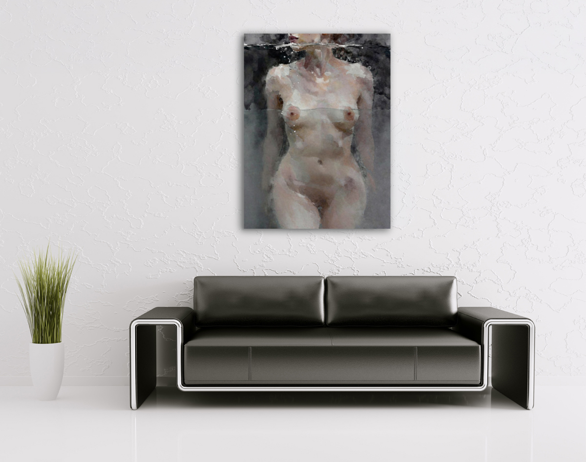 206-2070-wohnzimmer-nackte-Frau-im-Wasser-leinwanddrucke-individuelle-gestaltung