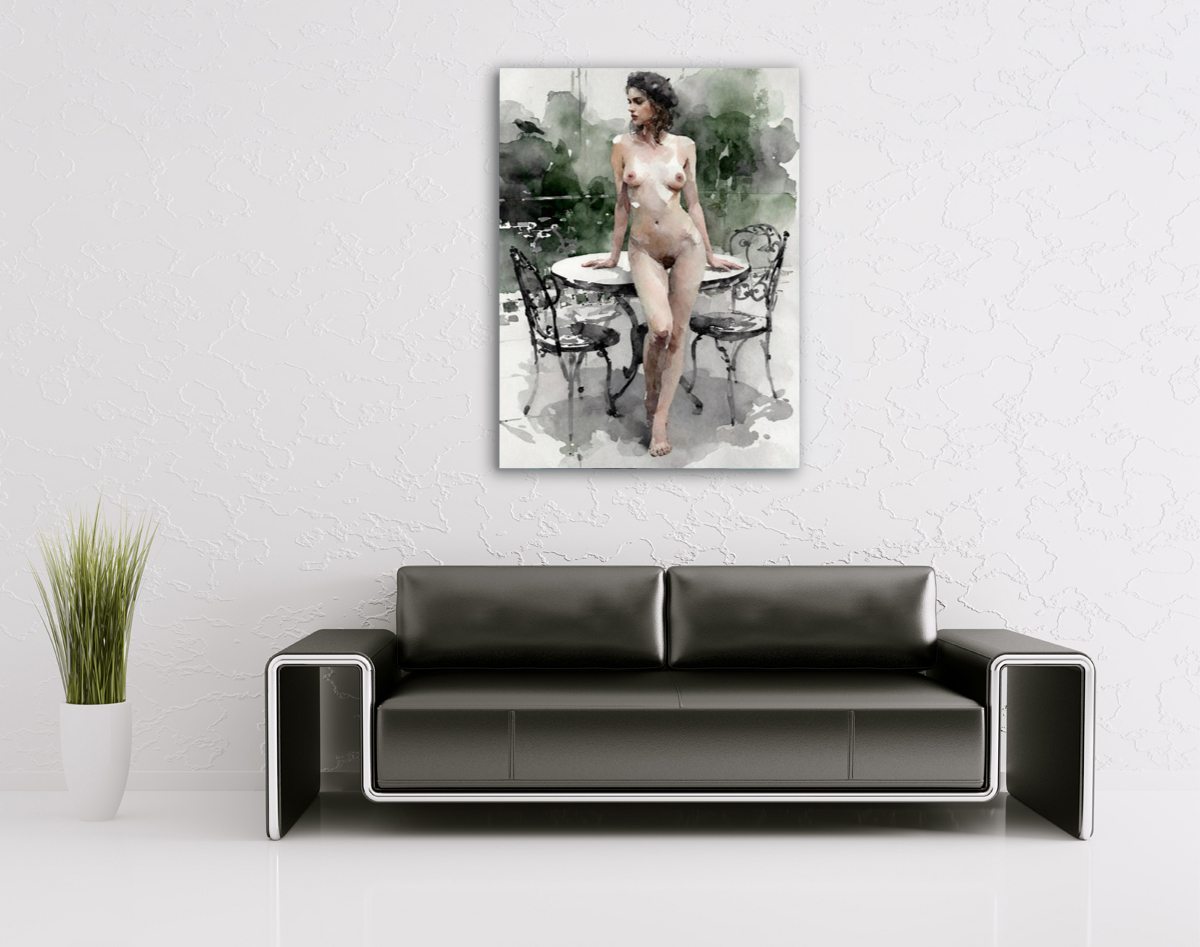 206-2023-wohnzimmer-nackte-Frau-im-Garten-kunst-malerei