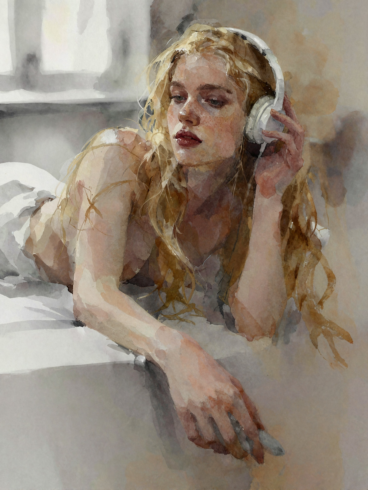 206-2029-nackte-Frau-im-Bett-hoert-Musik-kunstdruck-glasbild.jpg