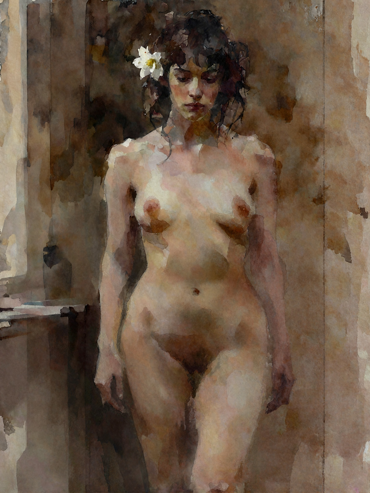 206-2048-nackte-Frau-mit-Blume-im-Haar-poster-top-qualitaet.jpg
