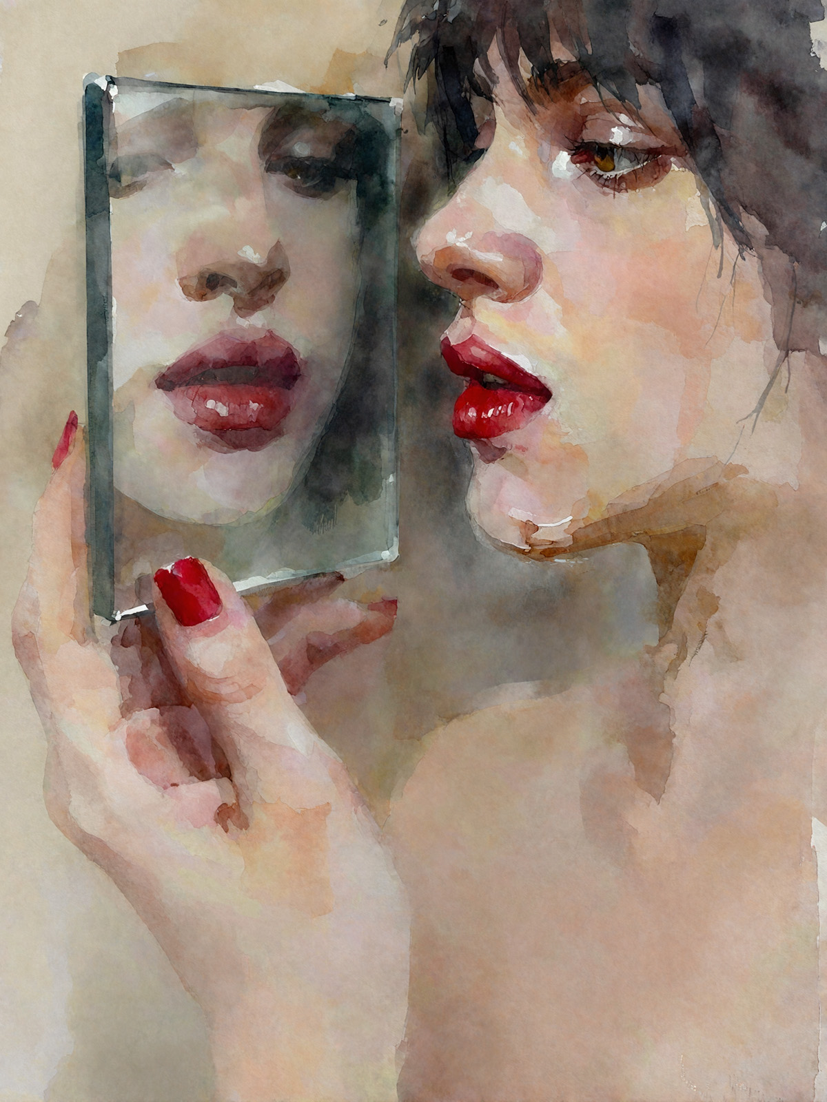 206-1948-Maedchen-Spiegelbild-rote-Lippen-kunst-bilder-wandkunst.jpg