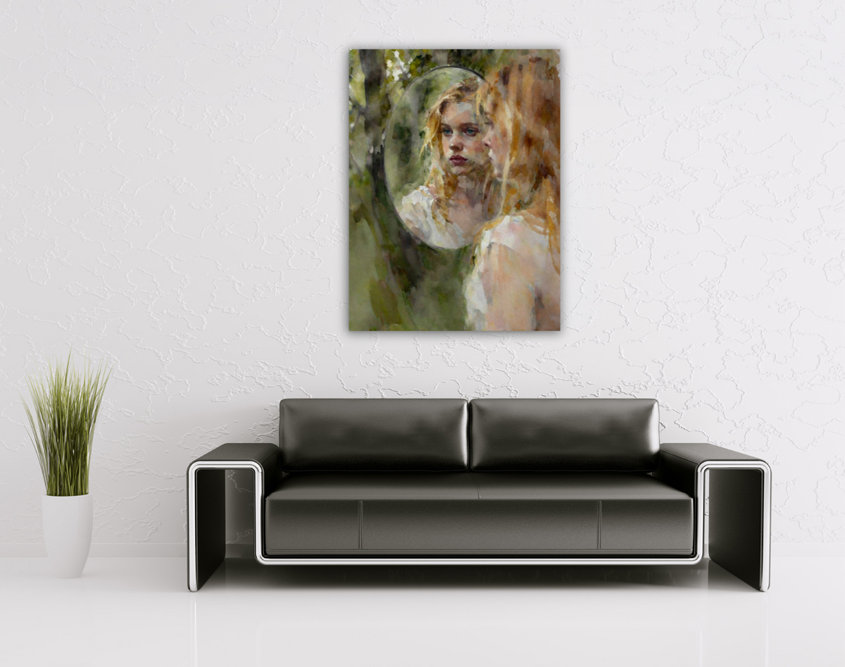 206-1952-wohnzimmer-Blondine-im-spiegel-kunstdrucke-auf-leinwand-leinwanddrucke