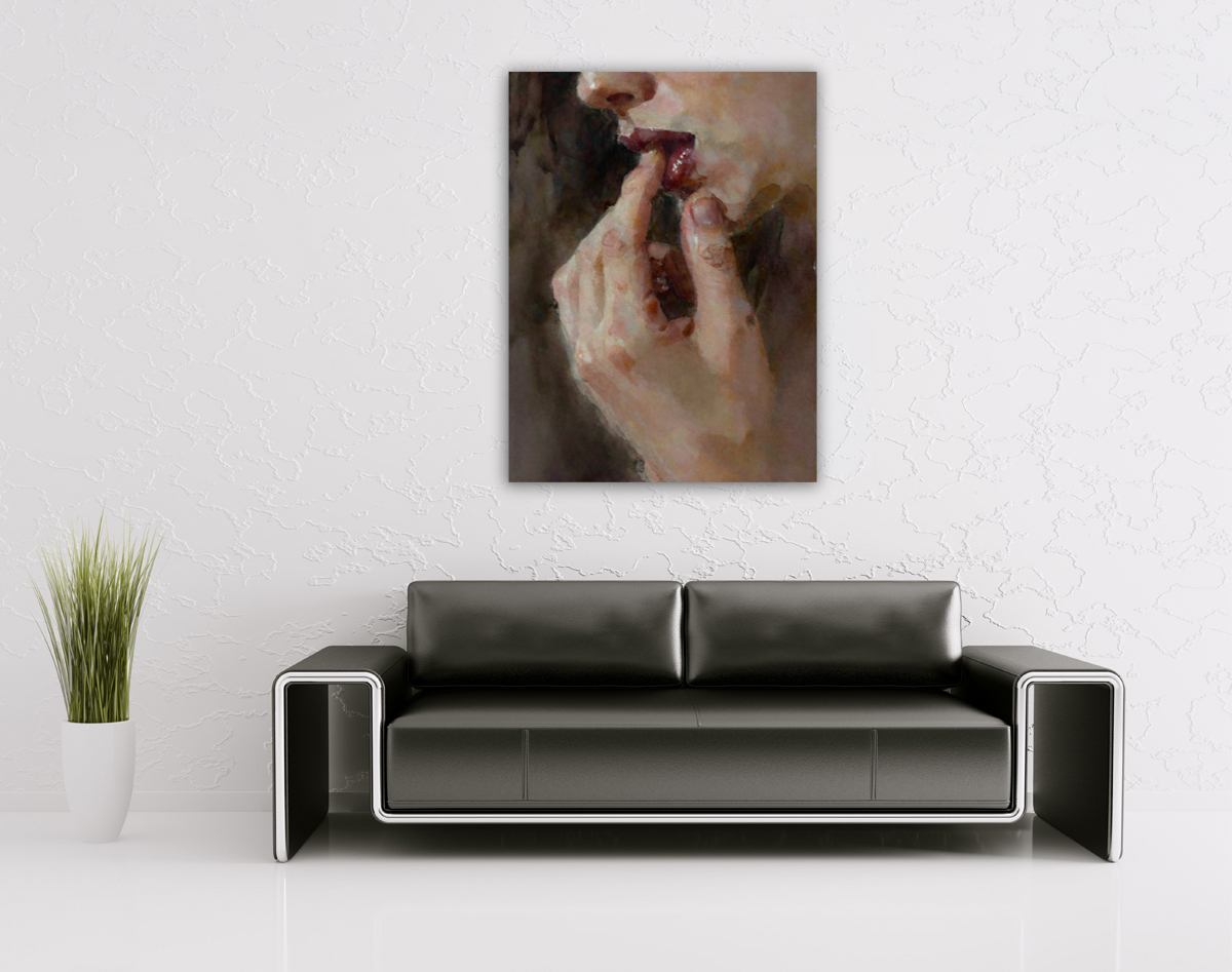 206-1956-wohnzimmer-Frau-Hand-und-Lippen-leinwandbilder-wohnzimmer-deko
