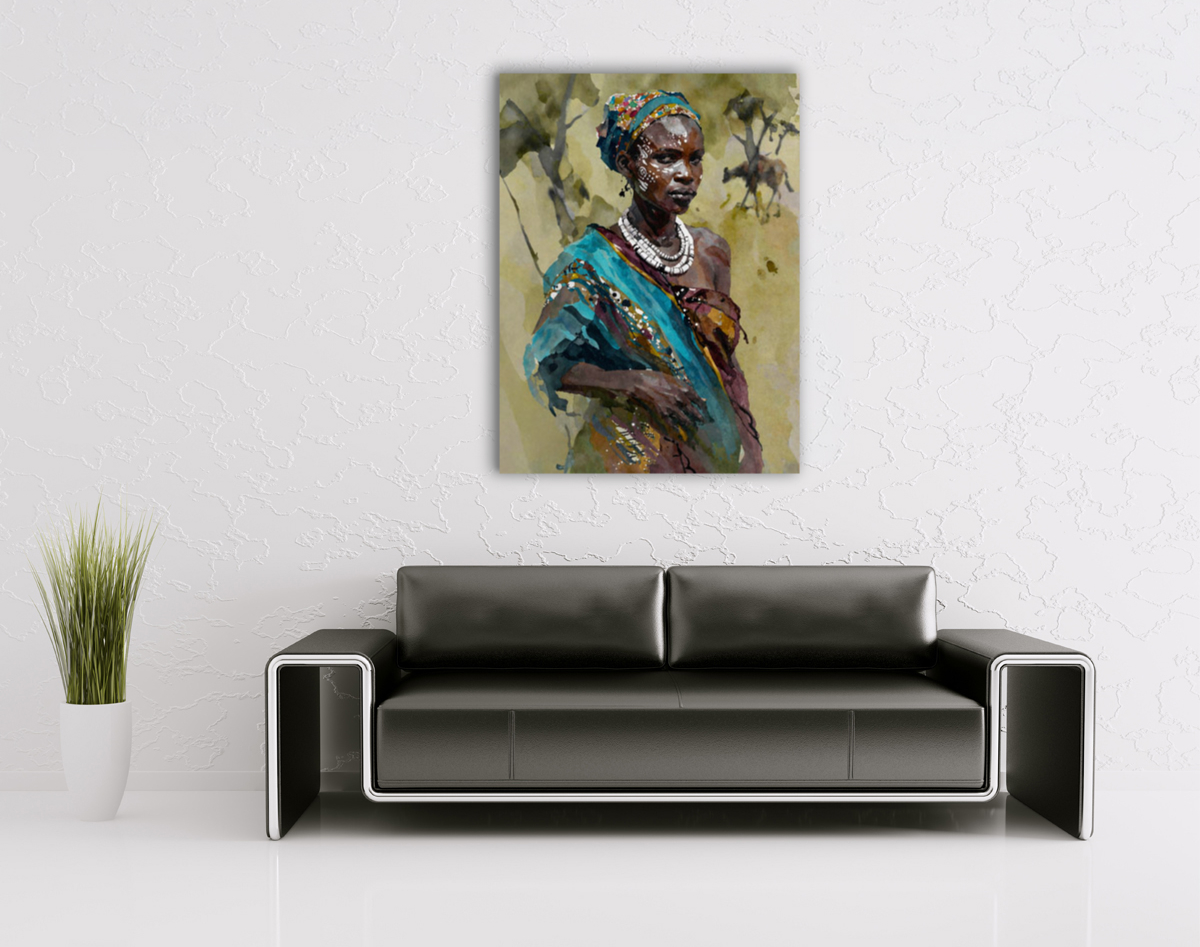 206-2021-wohnzimmer-Afrikanische-Frau-nationaler-Charakter-kunst-artprint