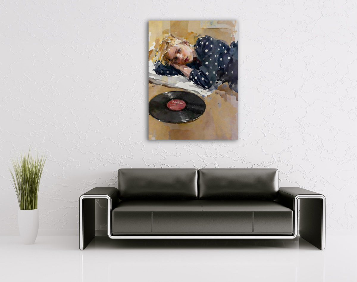 206-1970-wohnzimmer-Maedchen-mit-einer-Vinylplatte-verschoenerung-persoenliche-note