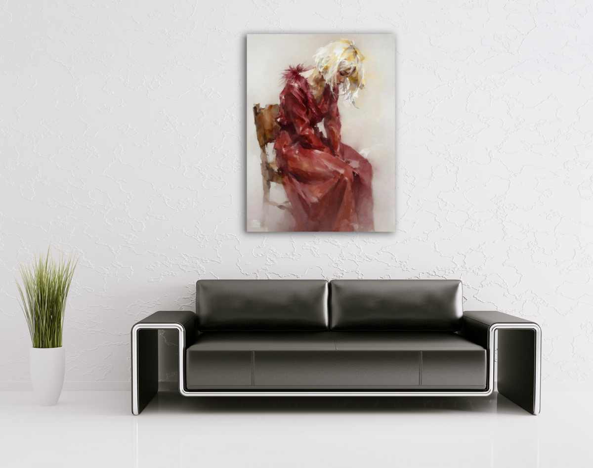 206-2016-wohnzimmer-Maedchen-traurig-in-rotem-Kleid-wandbilder-art-gallery