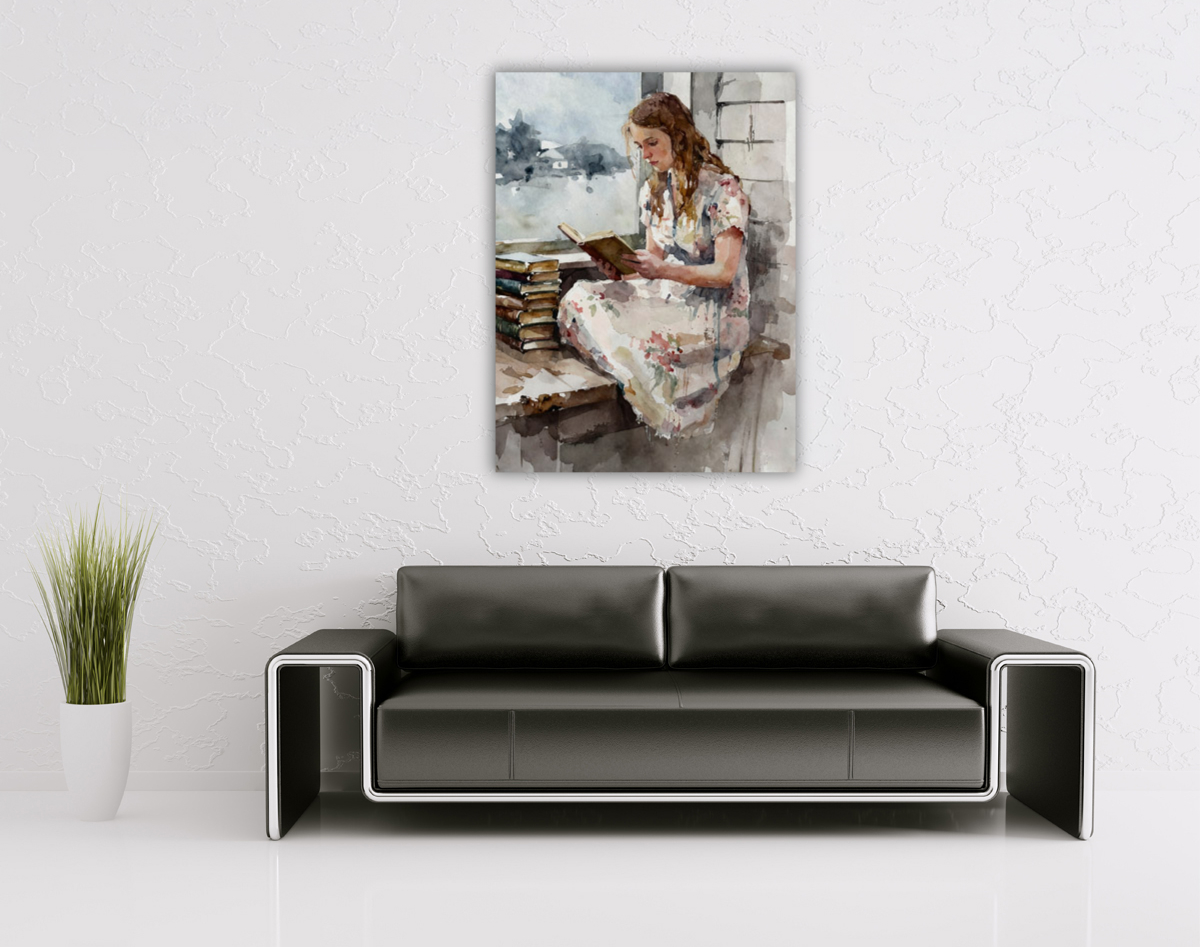206-1973-wohnzimmer-Maedchen-liest-am-Fenster-Buecher-motiv-auswahl-eigenes-bild-hochladen