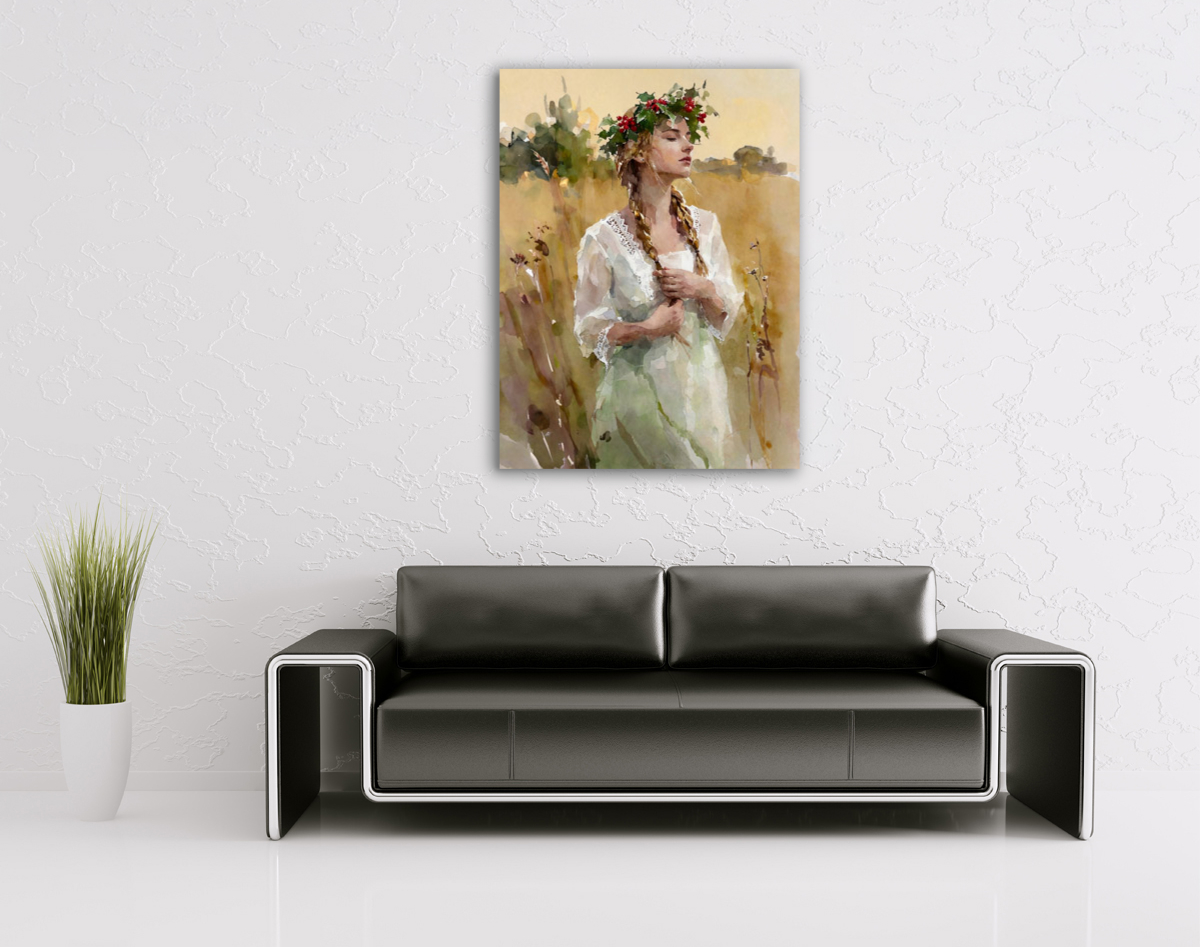 206-1978-wohnzimmer-Maedchen-im-hemd-und-mit-Kranz-blumenbilder-abstrakt
