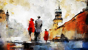 201-1282-menschen-stadt-aquarell-turm-galerie-kunstdrucke