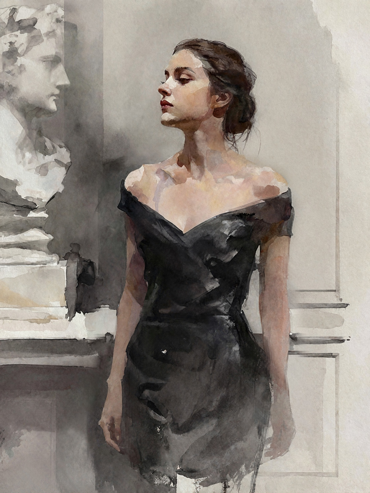 206-1913-elegantes-Maedchen-im-schwarzen-Kleid-als-Muse-bild-kaufen-online-express-druck