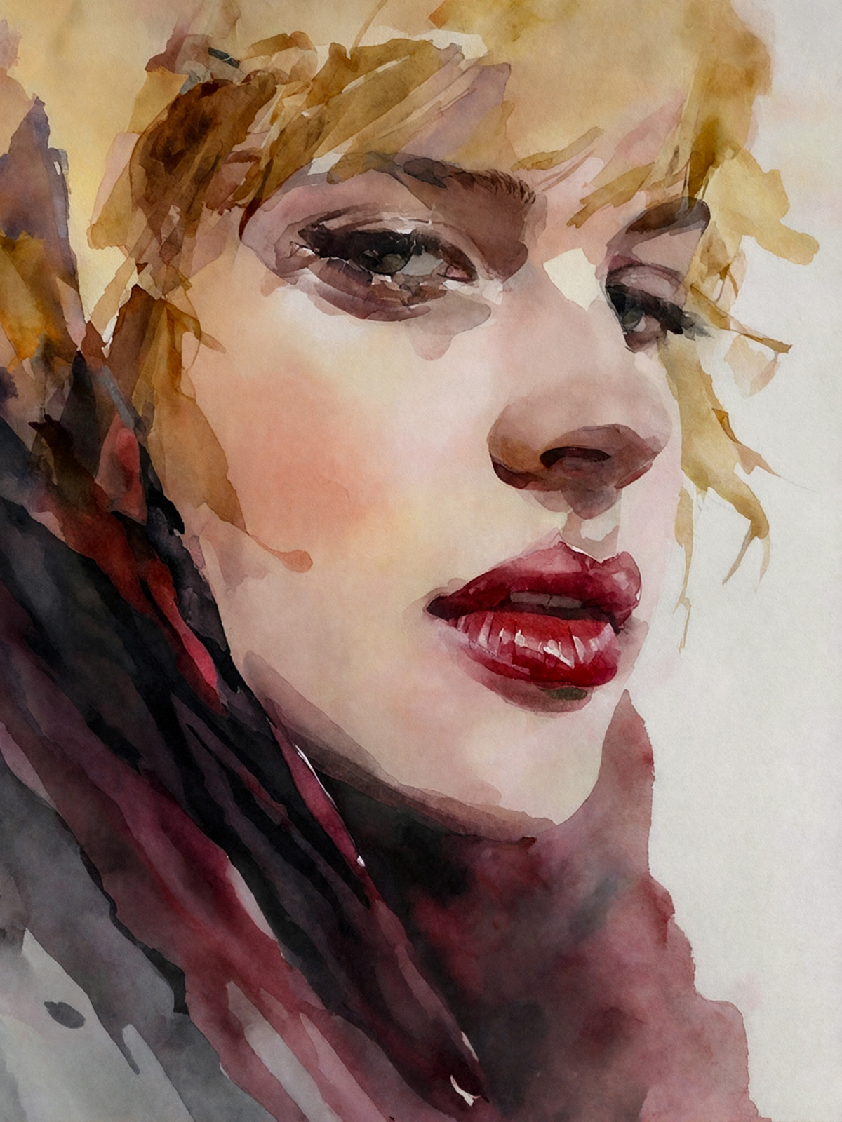 206-1959-Blondine-mit-roten-Lippen-malerei-zeitgenoessische-kunst