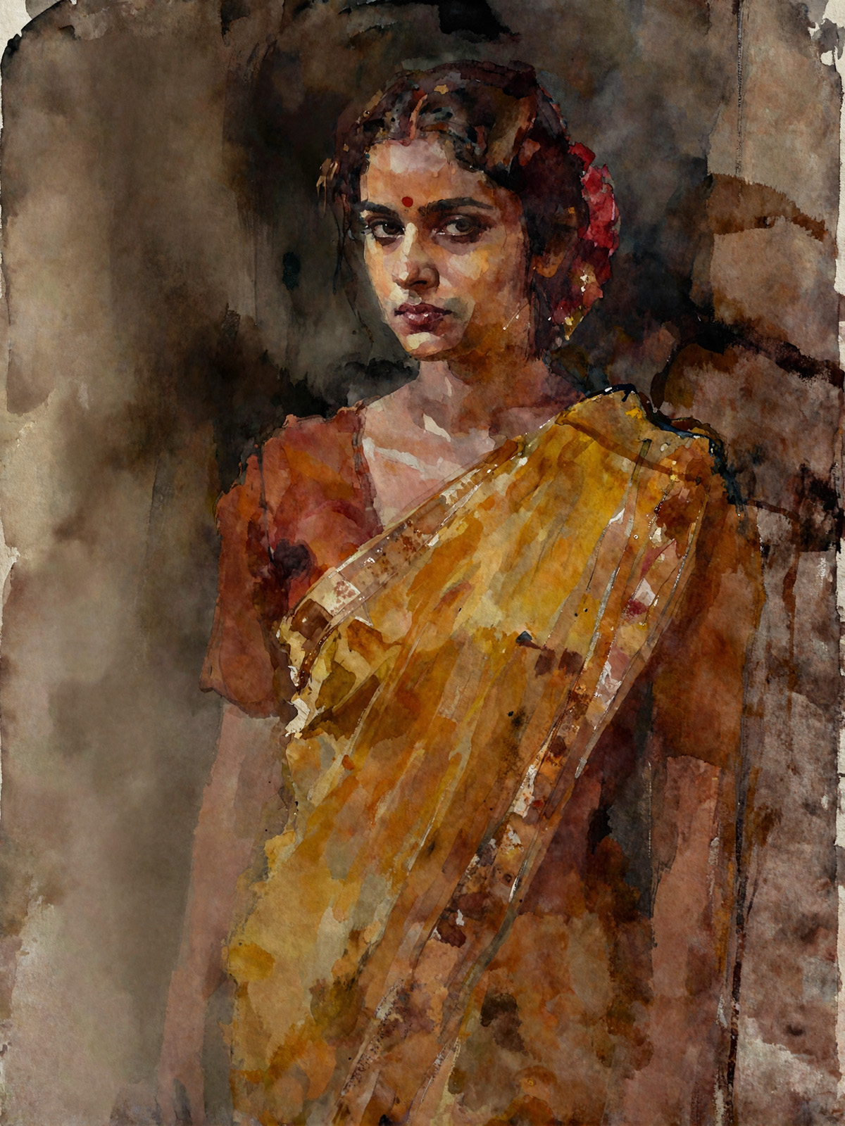 206-2003-Frau-Indien-im-Sari-esszimmer-wandbild-landschaftsfotos