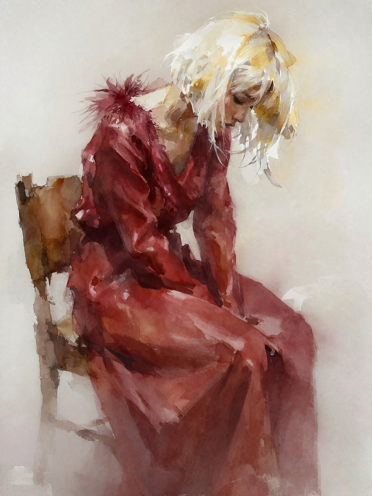 206-2016-Maedchen-traurig-in-rotem-Kleid-wandbilder-art-gallery