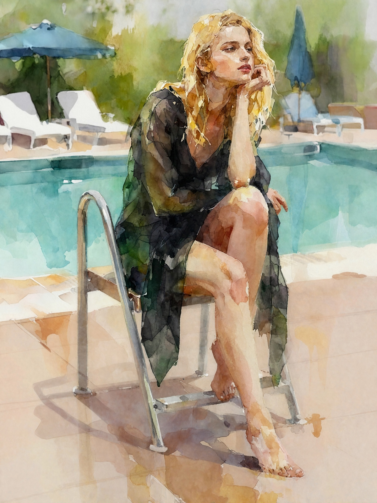 206-2018-Blondine-am-Pool-wandbilder-beruehmter-fotograf