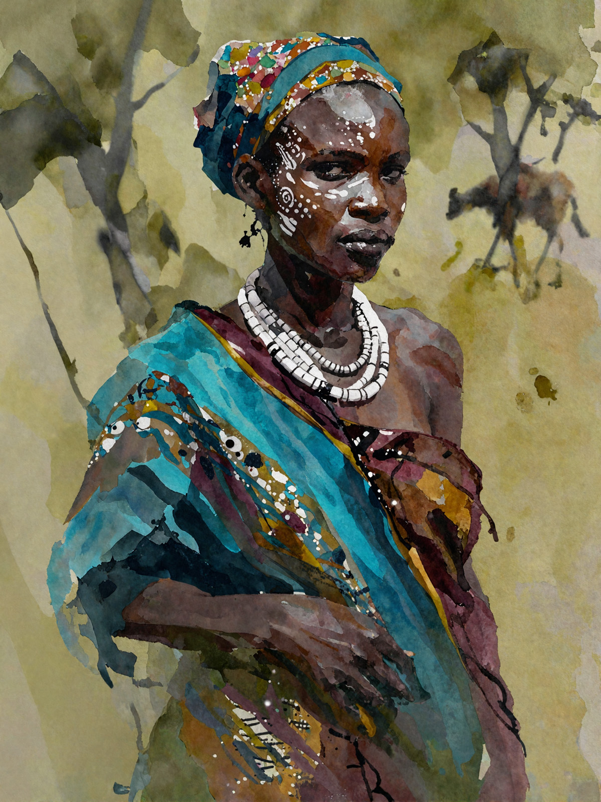 206-2021-Afrikanische-Frau-nationaler-Charakter-kunst-artprint