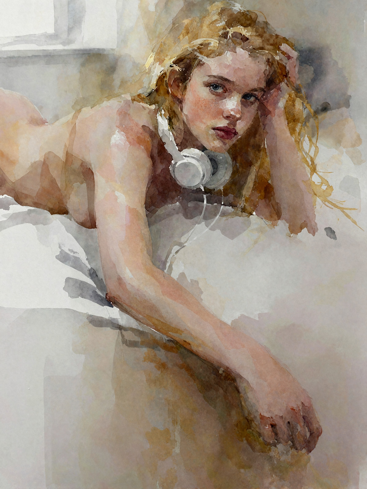 206-2028-nackte-Frau-im-bett-mit-Musik-kunst-galleries