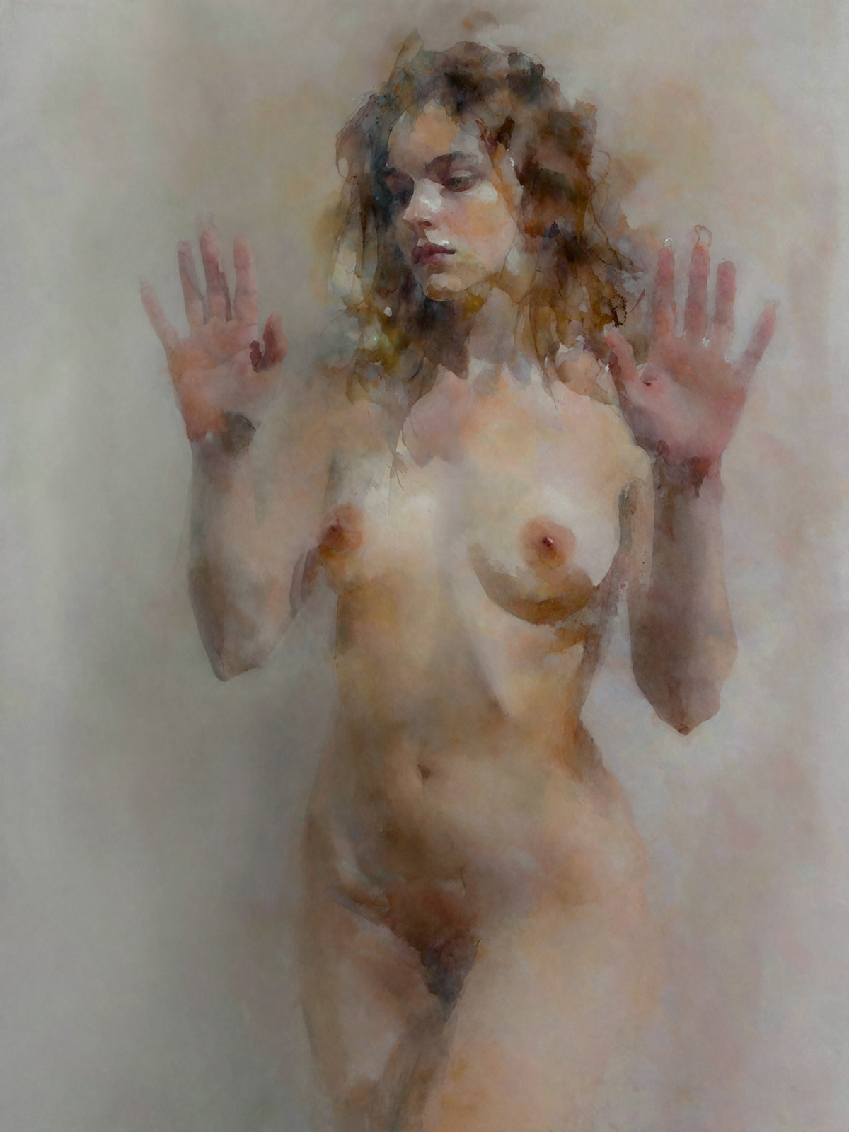 206-2064-nackte-Frau-im-milchigen-Dunst-original-kunstwerken