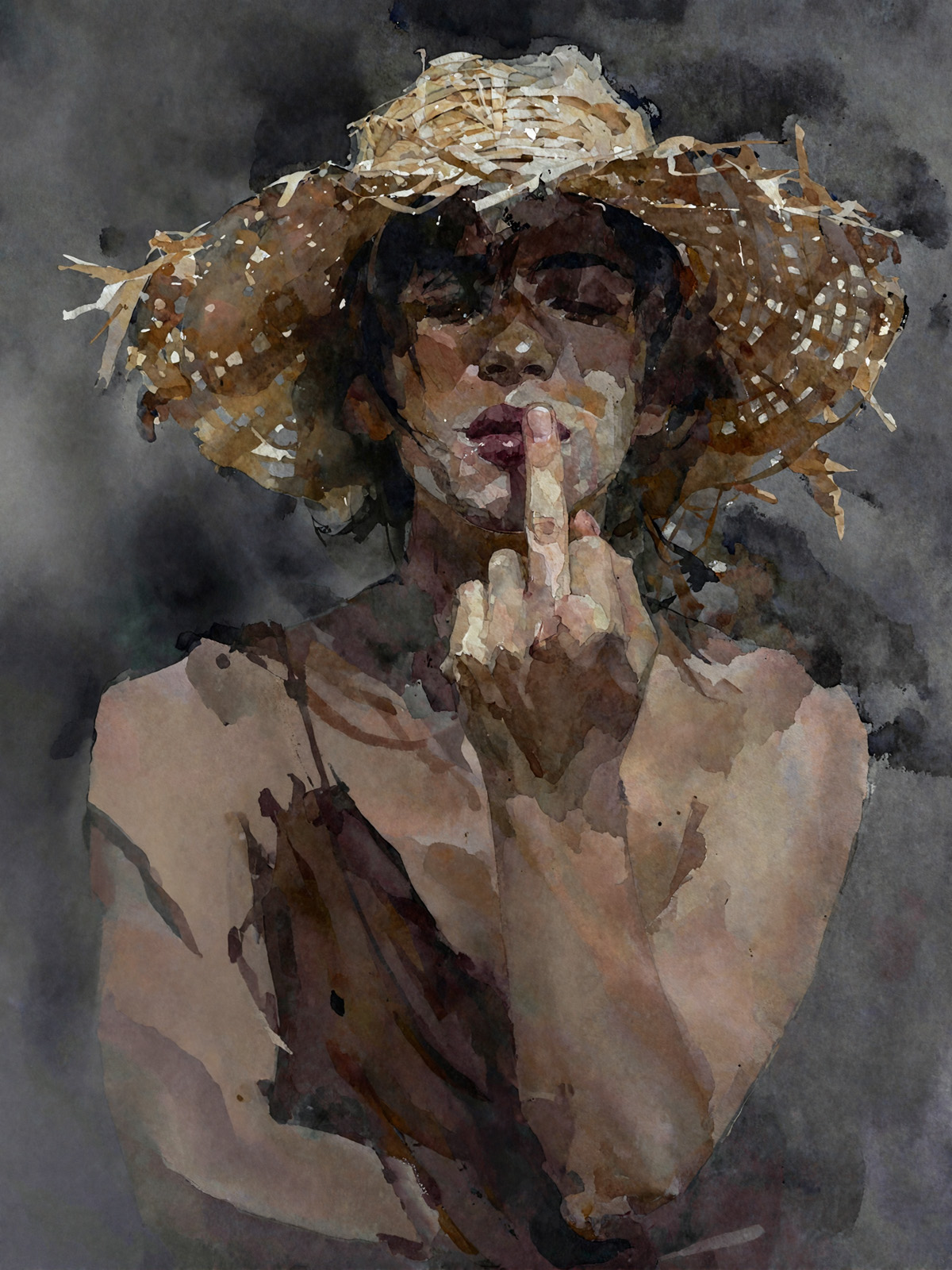 206-2090-junge-mit-Strohhut-zeigt-den-Mittelfinger-galerie-top-qualitaet