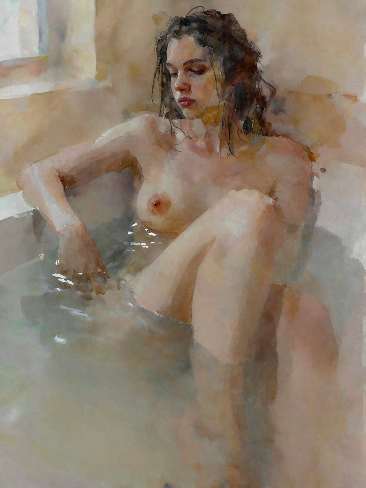 206-2098-nackte-Frau-sitzt-in-der-Badewanne-galerie-artgalerie
