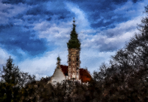 211-1064-kirche-turm-himmel-zeitgenoessischer-fotografie-acrylglasbilder