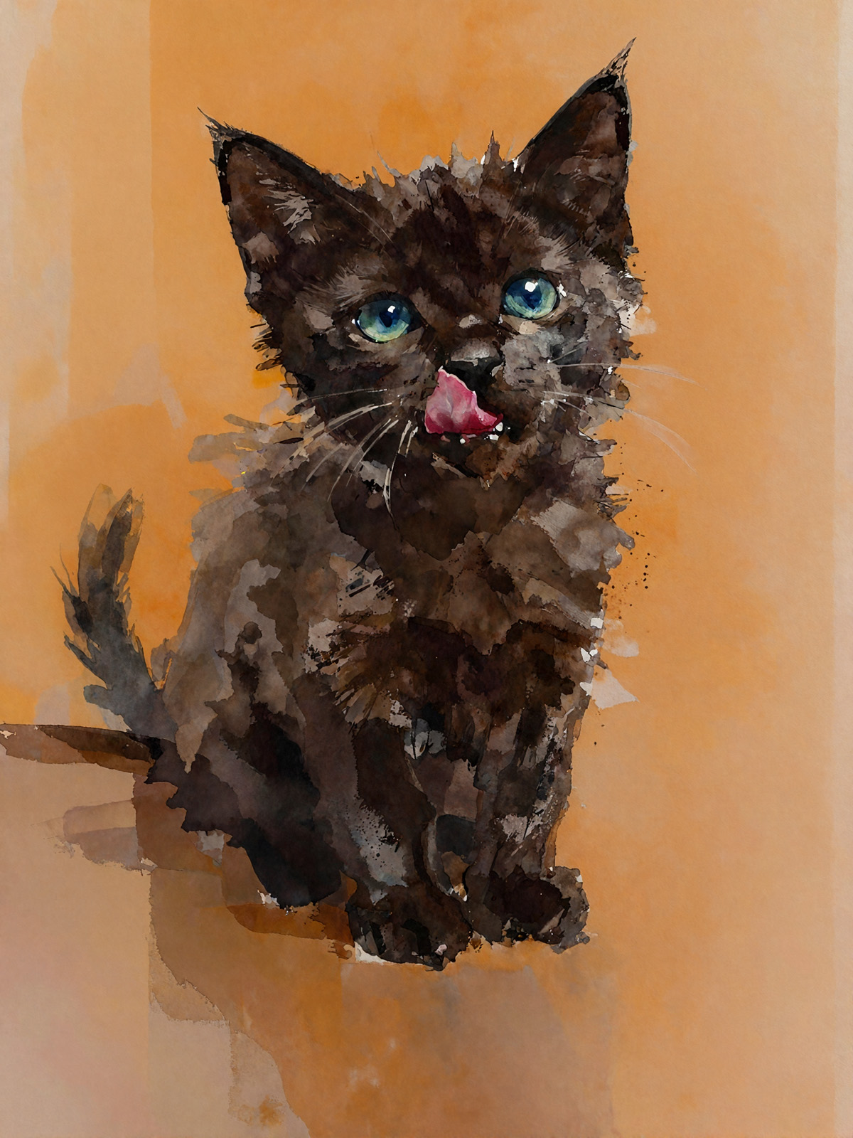 214-1795-schwarzes-Kaetzchen-mit-blauen-Augen-kunst-bilder-kaufen-malerei