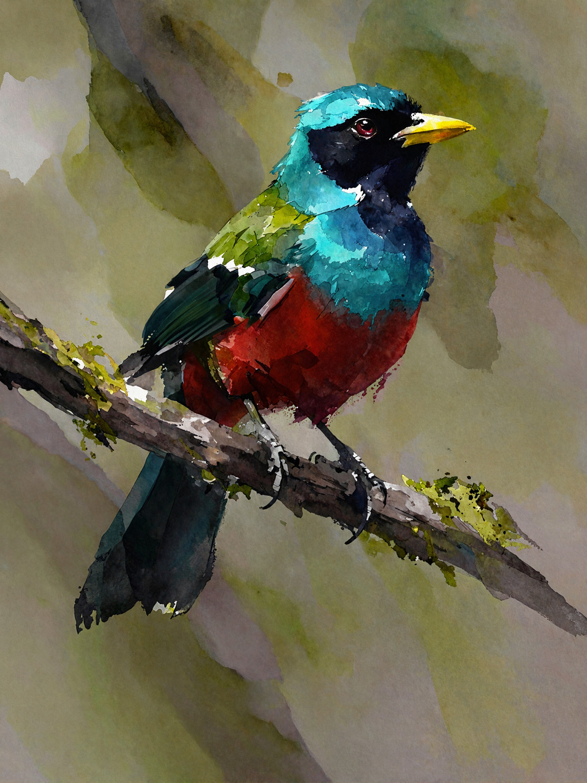 214-1820-Vogel-Trogon-mit-farbenprächtigem-Gefieder-wohnasseccoires-zeitgenoessische-kunst